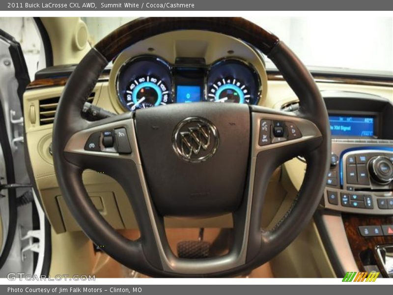 Summit White / Cocoa/Cashmere 2011 Buick LaCrosse CXL AWD