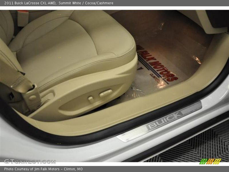 Summit White / Cocoa/Cashmere 2011 Buick LaCrosse CXL AWD