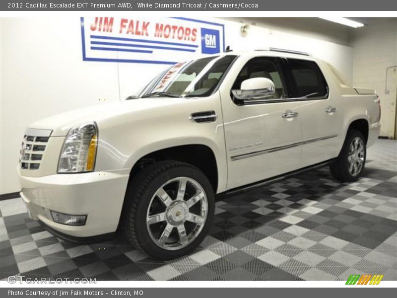 White Diamond Tricoat / Cashmere/Cocoa 2012 Cadillac Escalade EXT Premium AWD