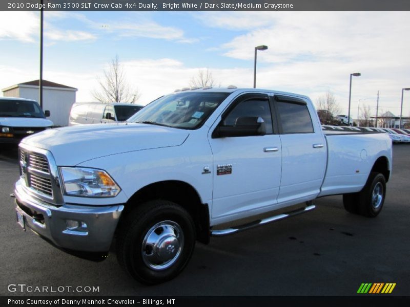 Bright White / Dark Slate/Medium Graystone 2010 Dodge Ram 3500 SLT Crew Cab 4x4 Dually