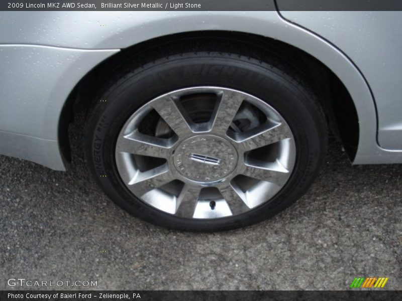 Brilliant Silver Metallic / Light Stone 2009 Lincoln MKZ AWD Sedan