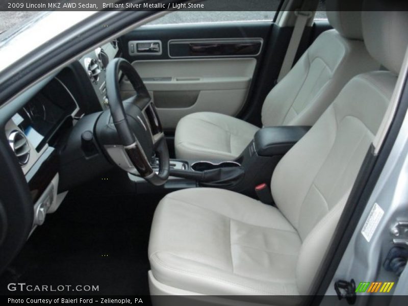 Brilliant Silver Metallic / Light Stone 2009 Lincoln MKZ AWD Sedan