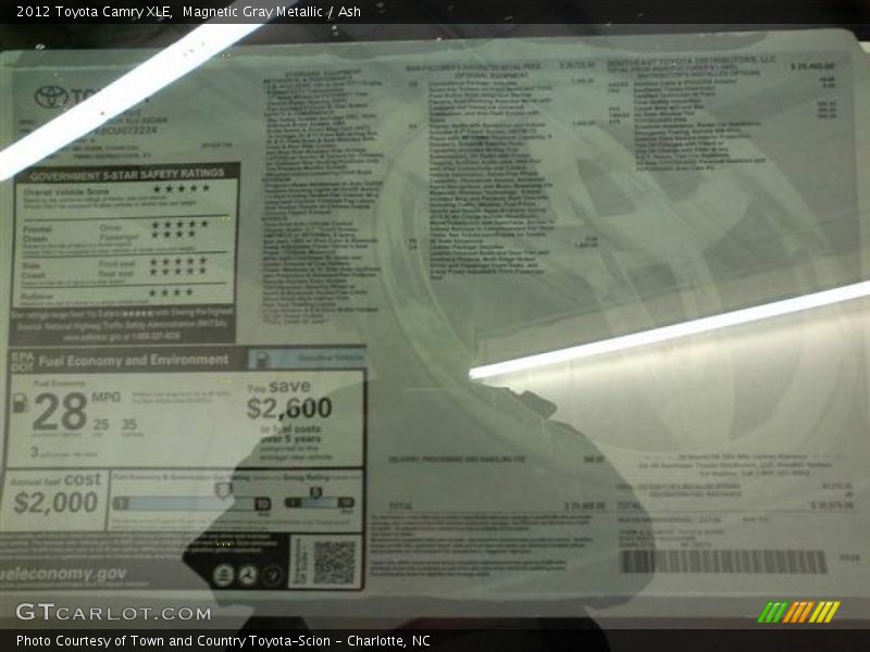 Magnetic Gray Metallic / Ash 2012 Toyota Camry XLE