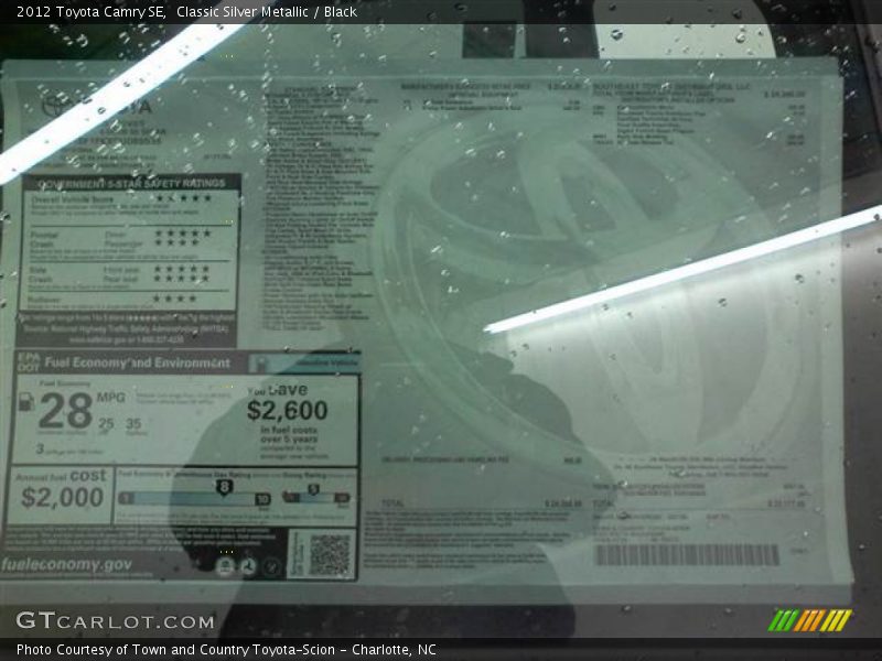 Classic Silver Metallic / Black 2012 Toyota Camry SE
