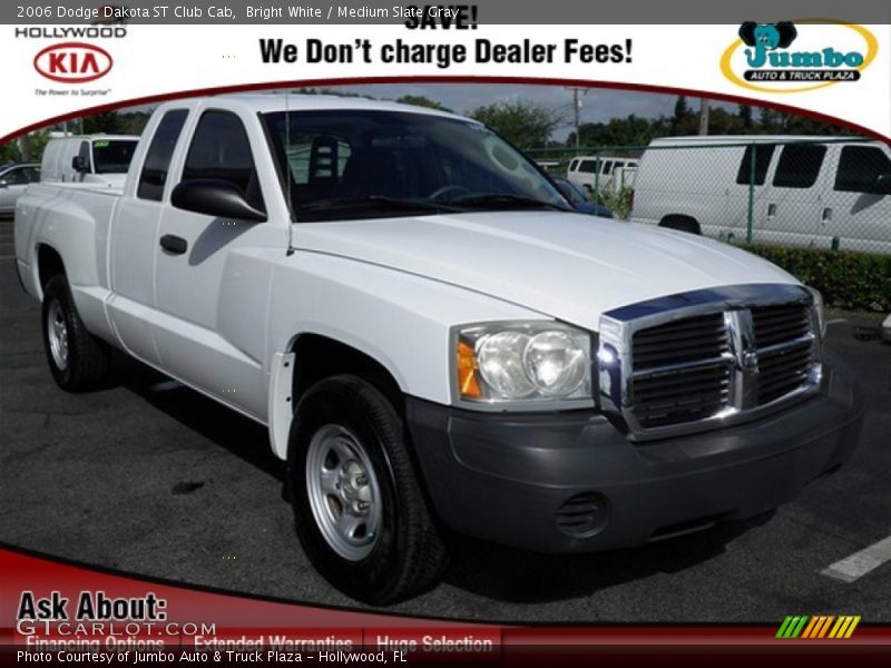 Bright White / Medium Slate Gray 2006 Dodge Dakota ST Club Cab