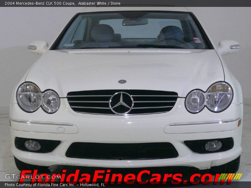 Alabaster White / Stone 2004 Mercedes-Benz CLK 500 Coupe