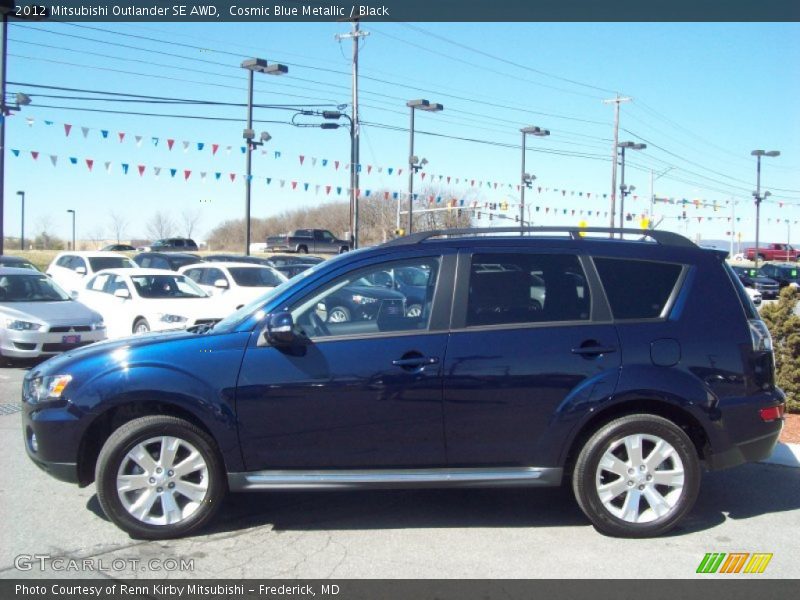 Cosmic Blue Metallic / Black 2012 Mitsubishi Outlander SE AWD
