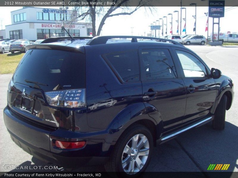 Cosmic Blue Metallic / Black 2012 Mitsubishi Outlander SE AWD