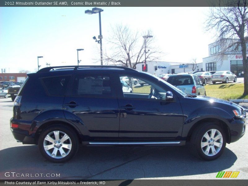 Cosmic Blue Metallic / Black 2012 Mitsubishi Outlander SE AWD