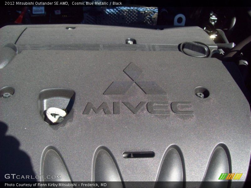 Cosmic Blue Metallic / Black 2012 Mitsubishi Outlander SE AWD