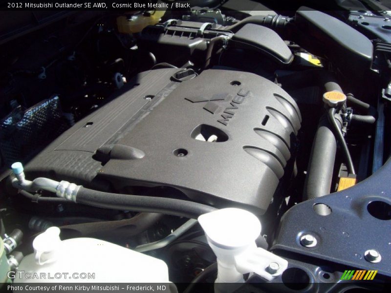 Cosmic Blue Metallic / Black 2012 Mitsubishi Outlander SE AWD
