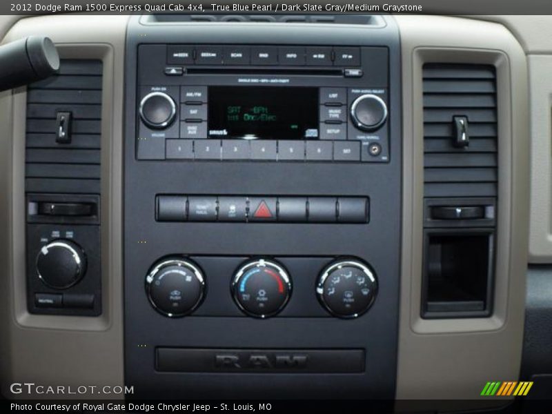 True Blue Pearl / Dark Slate Gray/Medium Graystone 2012 Dodge Ram 1500 Express Quad Cab 4x4