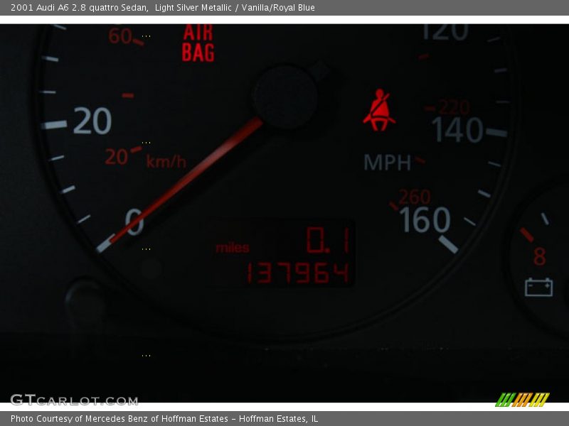 Light Silver Metallic / Vanilla/Royal Blue 2001 Audi A6 2.8 quattro Sedan