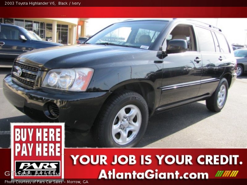 Black / Ivory 2003 Toyota Highlander V6