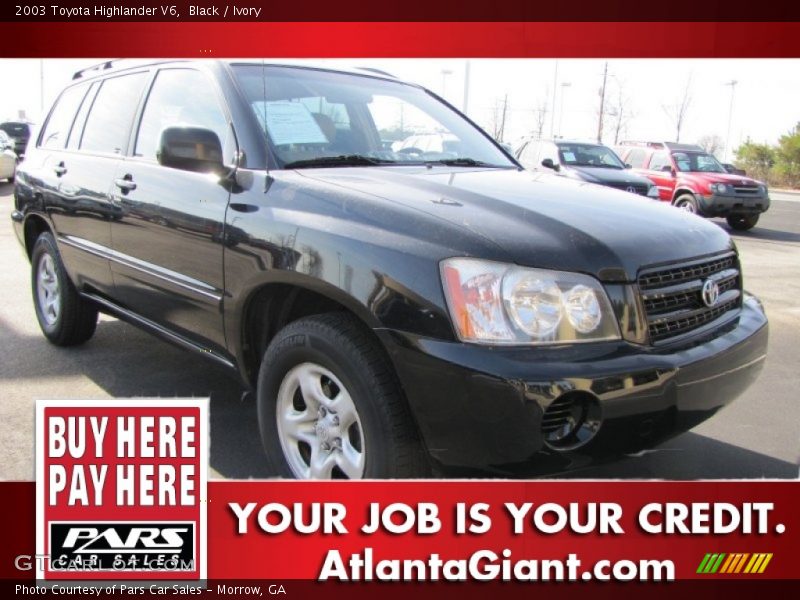 Black / Ivory 2003 Toyota Highlander V6