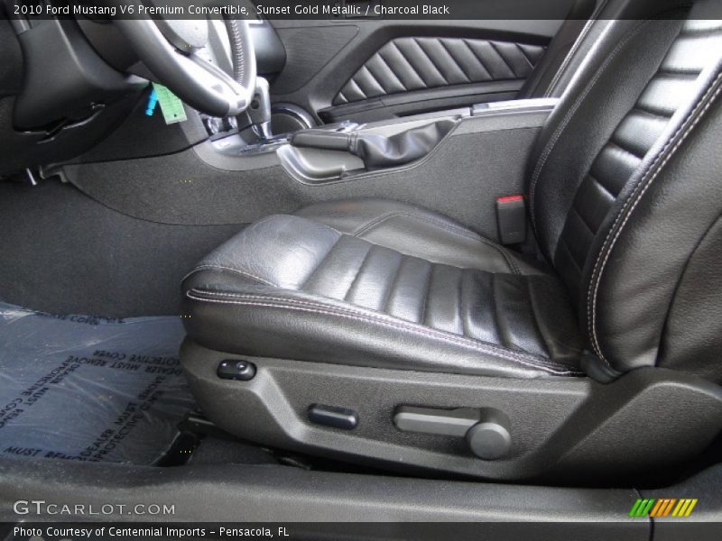 Sunset Gold Metallic / Charcoal Black 2010 Ford Mustang V6 Premium Convertible