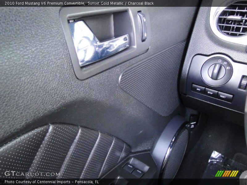 Sunset Gold Metallic / Charcoal Black 2010 Ford Mustang V6 Premium Convertible