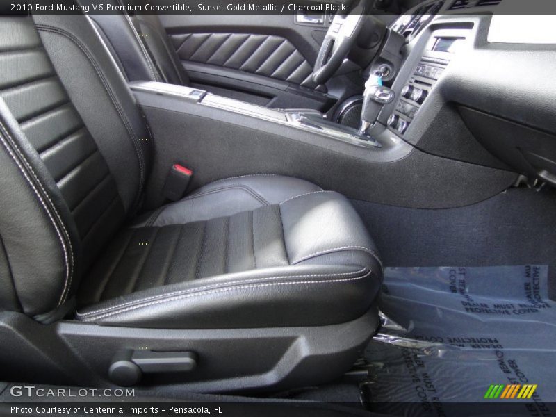 Sunset Gold Metallic / Charcoal Black 2010 Ford Mustang V6 Premium Convertible