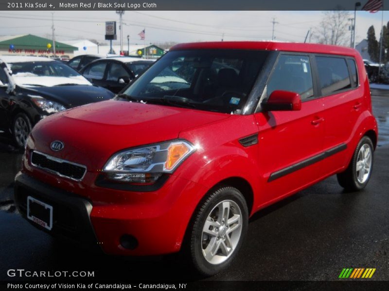 Molten Red / Black Soul Logo Cloth 2011 Kia Soul +