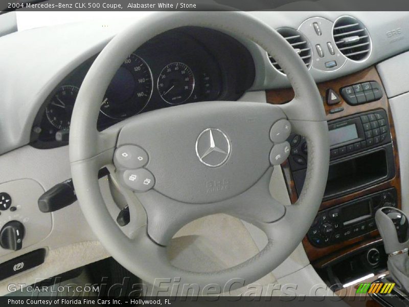 Alabaster White / Stone 2004 Mercedes-Benz CLK 500 Coupe