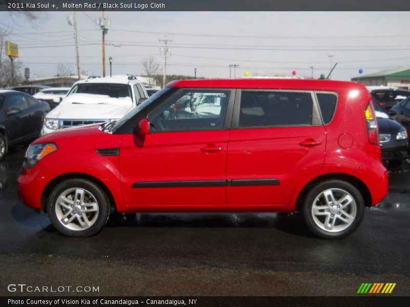 Molten Red / Black Soul Logo Cloth 2011 Kia Soul +