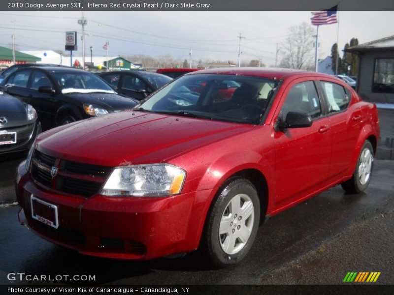 Inferno Red Crystal Pearl / Dark Slate Gray 2010 Dodge Avenger SXT