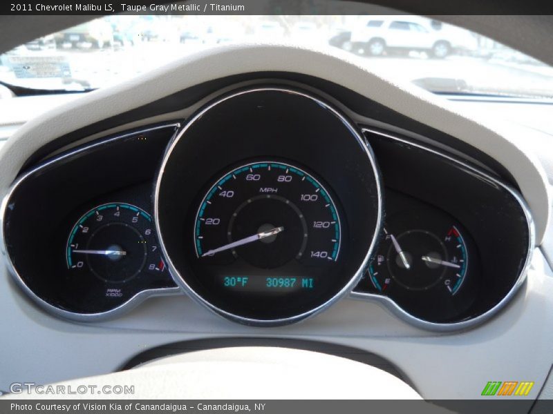 Taupe Gray Metallic / Titanium 2011 Chevrolet Malibu LS