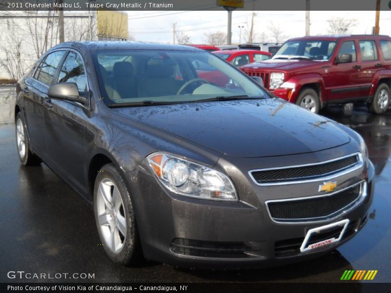 Taupe Gray Metallic / Titanium 2011 Chevrolet Malibu LS