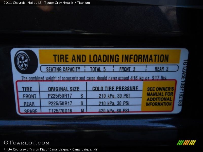 Taupe Gray Metallic / Titanium 2011 Chevrolet Malibu LS