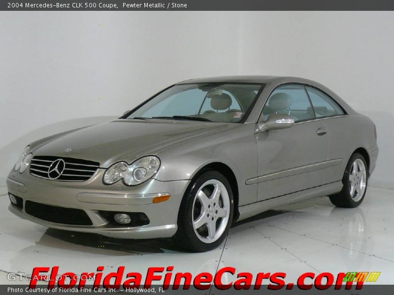 Pewter Metallic / Stone 2004 Mercedes-Benz CLK 500 Coupe
