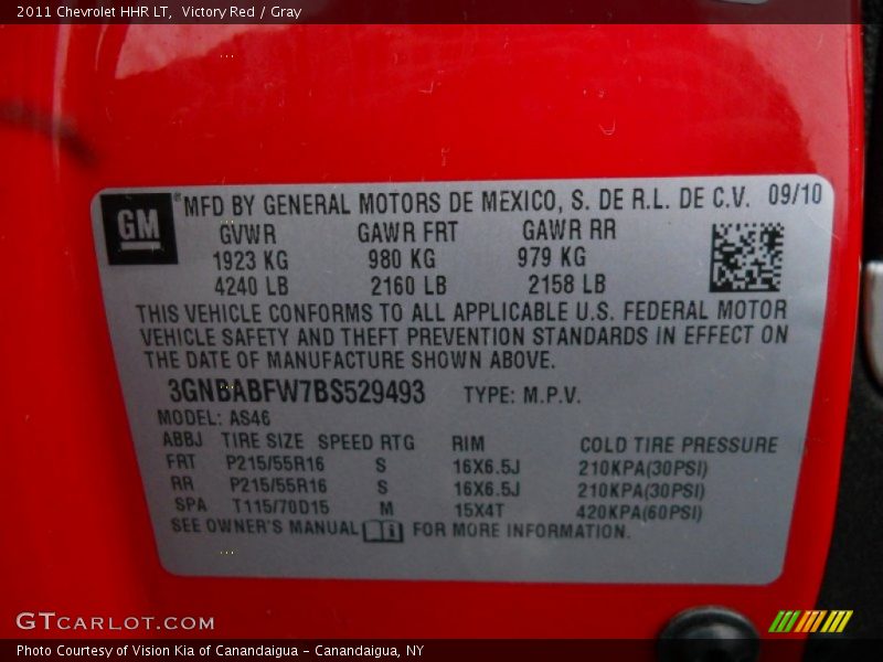 Victory Red / Gray 2011 Chevrolet HHR LT