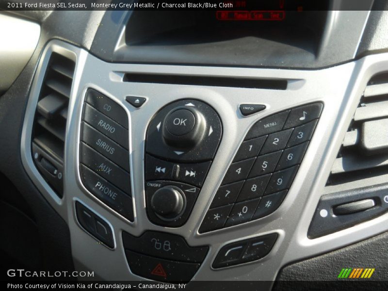 Monterey Grey Metallic / Charcoal Black/Blue Cloth 2011 Ford Fiesta SEL Sedan