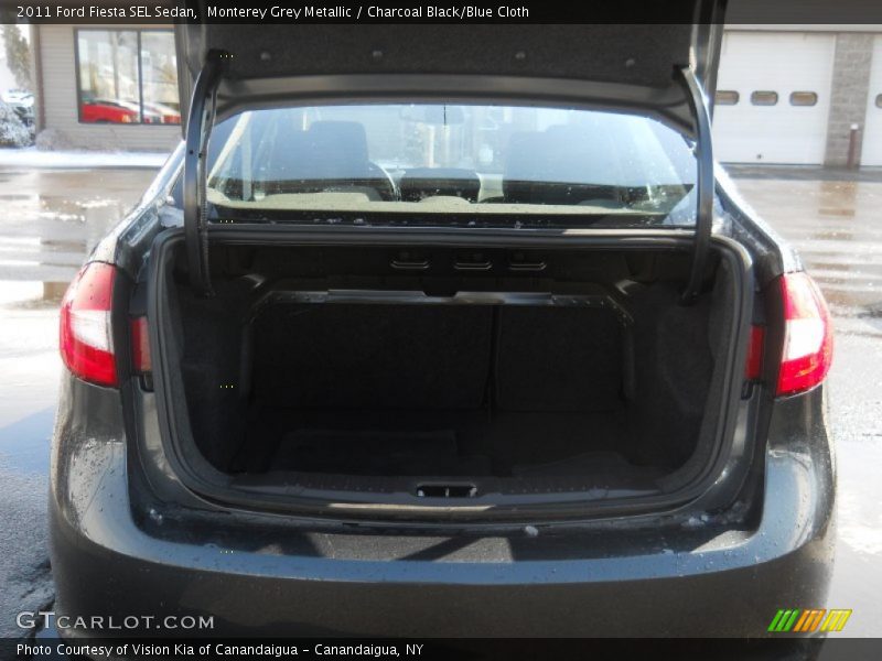 Monterey Grey Metallic / Charcoal Black/Blue Cloth 2011 Ford Fiesta SEL Sedan