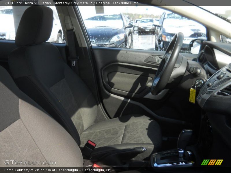 Monterey Grey Metallic / Charcoal Black/Blue Cloth 2011 Ford Fiesta SEL Sedan