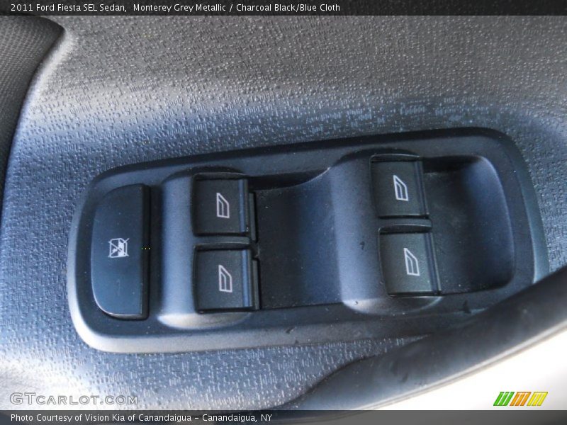 Monterey Grey Metallic / Charcoal Black/Blue Cloth 2011 Ford Fiesta SEL Sedan