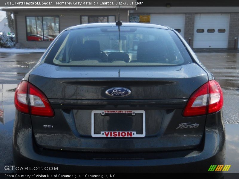 Monterey Grey Metallic / Charcoal Black/Blue Cloth 2011 Ford Fiesta SEL Sedan