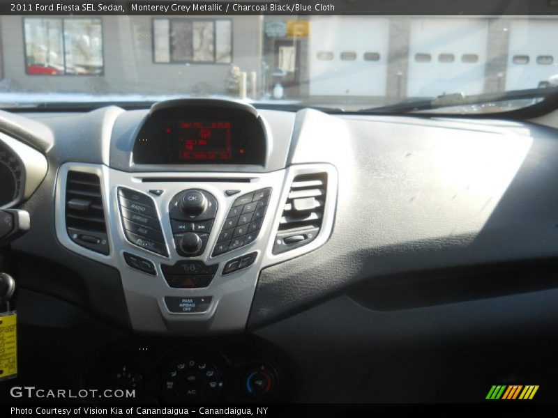 Monterey Grey Metallic / Charcoal Black/Blue Cloth 2011 Ford Fiesta SEL Sedan