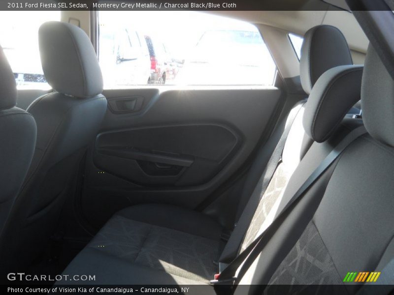 Monterey Grey Metallic / Charcoal Black/Blue Cloth 2011 Ford Fiesta SEL Sedan
