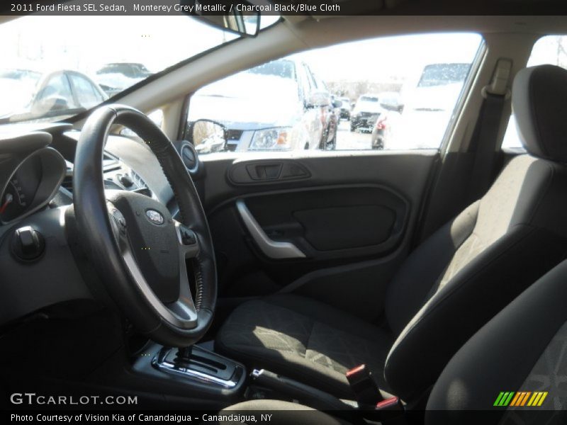 Monterey Grey Metallic / Charcoal Black/Blue Cloth 2011 Ford Fiesta SEL Sedan