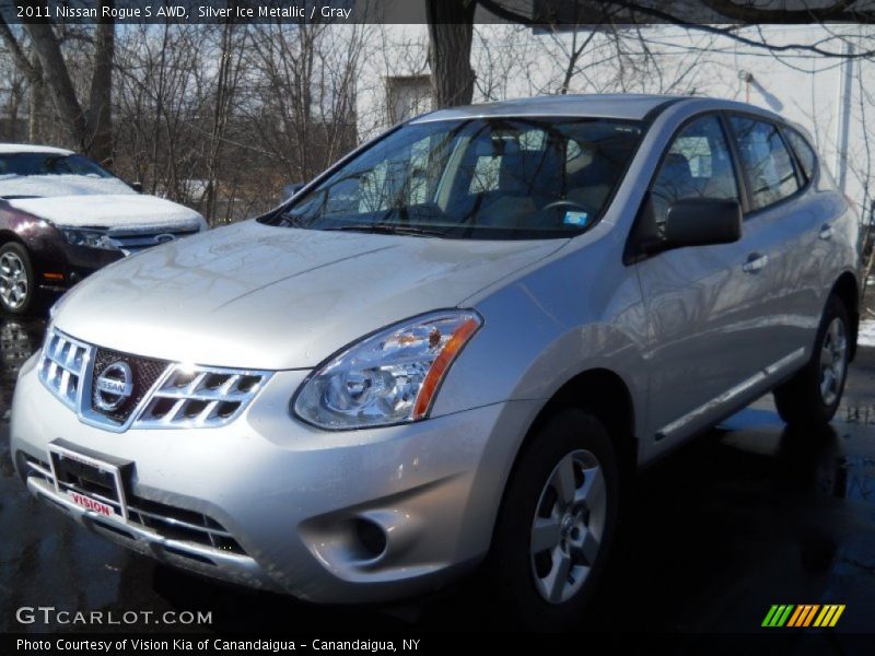 Silver Ice Metallic / Gray 2011 Nissan Rogue S AWD