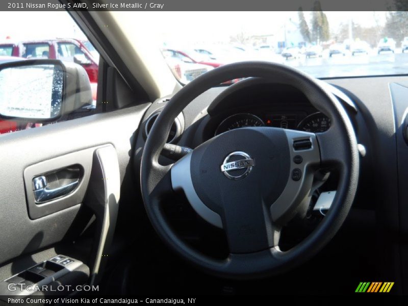 Silver Ice Metallic / Gray 2011 Nissan Rogue S AWD