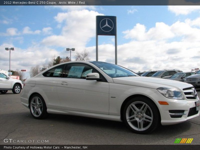 Arctic White / Red 2012 Mercedes-Benz C 250 Coupe