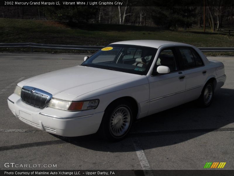 Vibrant White / Light Graphite Grey 2002 Mercury Grand Marquis LS