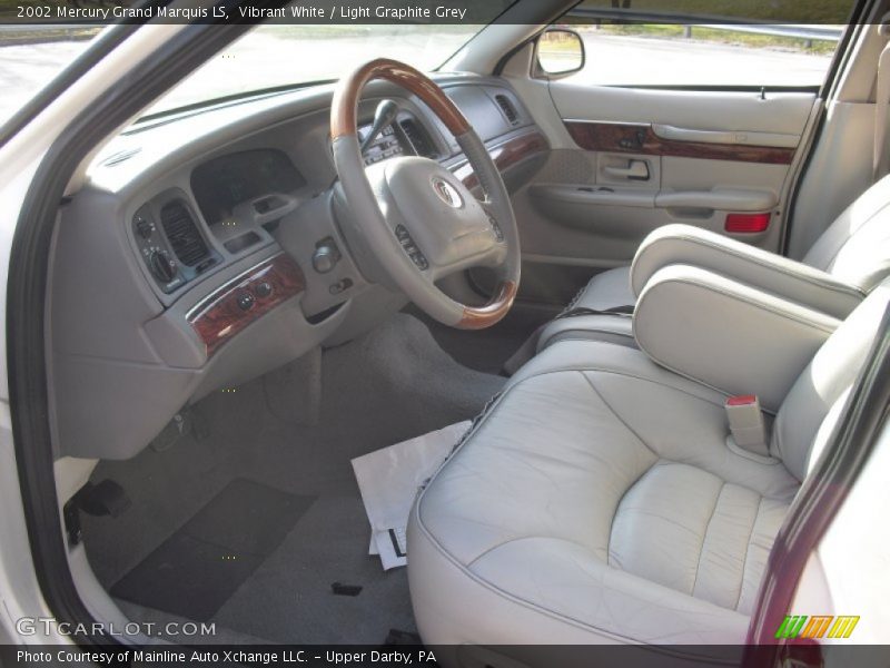 Vibrant White / Light Graphite Grey 2002 Mercury Grand Marquis LS