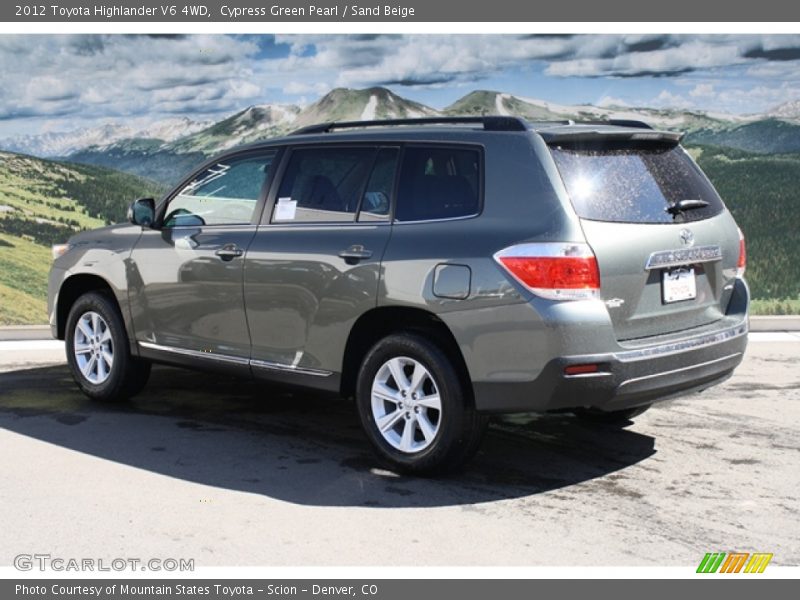 Cypress Green Pearl / Sand Beige 2012 Toyota Highlander V6 4WD
