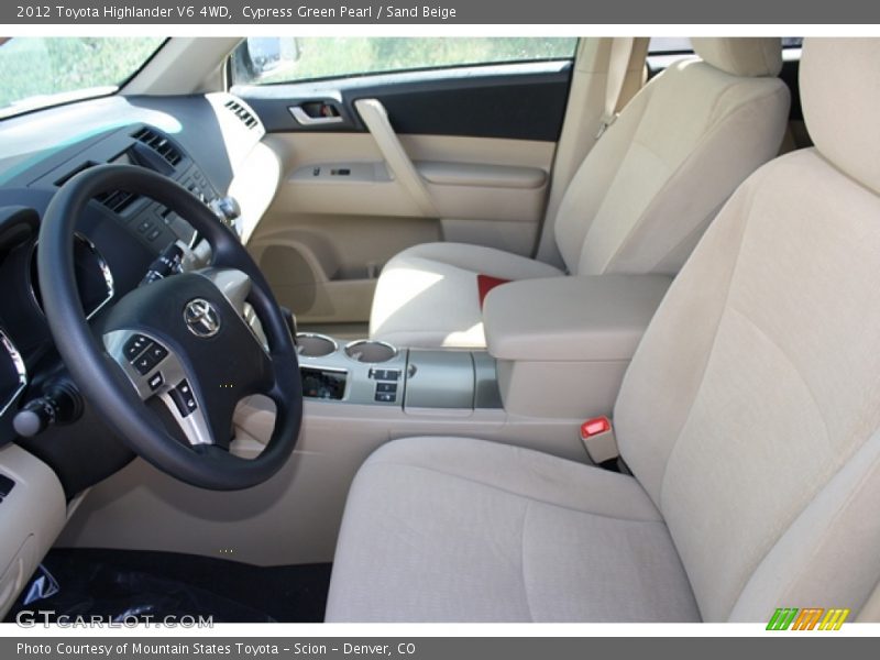 Cypress Green Pearl / Sand Beige 2012 Toyota Highlander V6 4WD