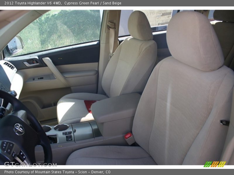Cypress Green Pearl / Sand Beige 2012 Toyota Highlander V6 4WD