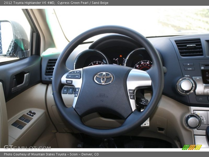 Cypress Green Pearl / Sand Beige 2012 Toyota Highlander V6 4WD