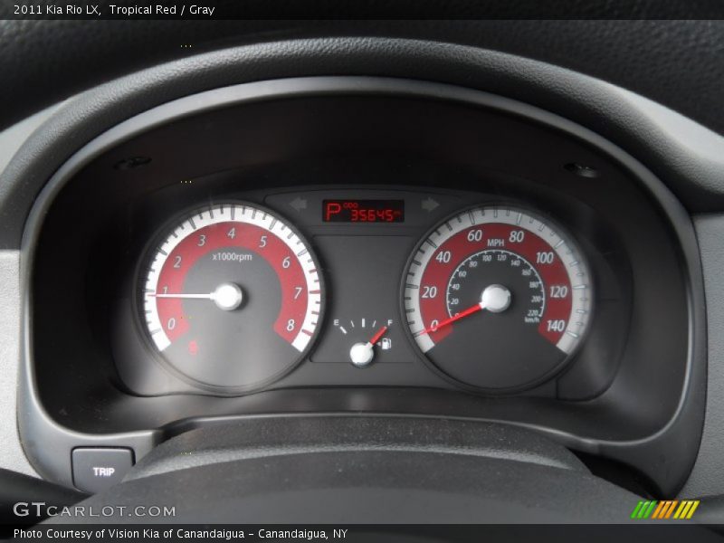 Tropical Red / Gray 2011 Kia Rio LX