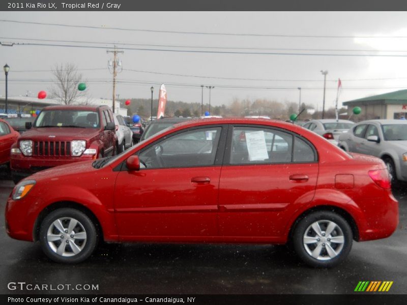 Tropical Red / Gray 2011 Kia Rio LX